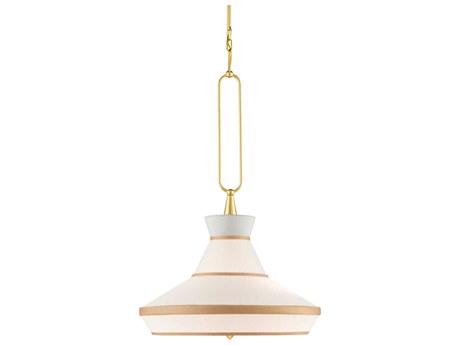 Currey & Company Perth 2-Light Gold Leaf White Pendant