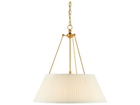 Currey & Company Lytham 1-Light Antique Gold Leaf White LED Pendant