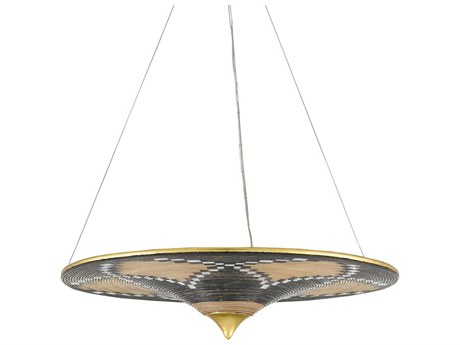 Currey & Company Canaan 3-Light Black Round Pendant
