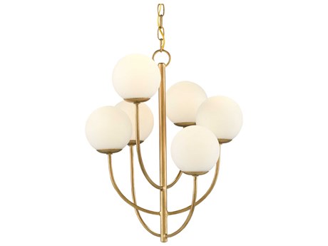 Currey & Company Sunnylands 6-Light Brass Glass Globe Chandelier