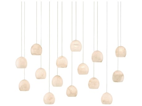Currey & Company Lazio 15-Light Natural Painted Silver Dome Island Pendant