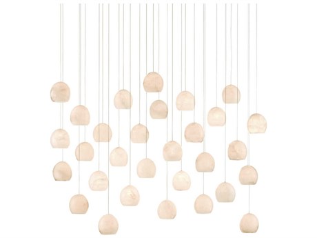 Currey & Company Lazio 30-Light Natural Painted Silver Dome Island Pendant