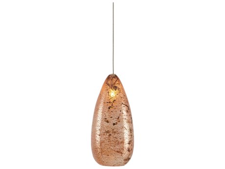Currey & Company Rame 1-Light Copper Silver Painted Glass Mini Pendant
