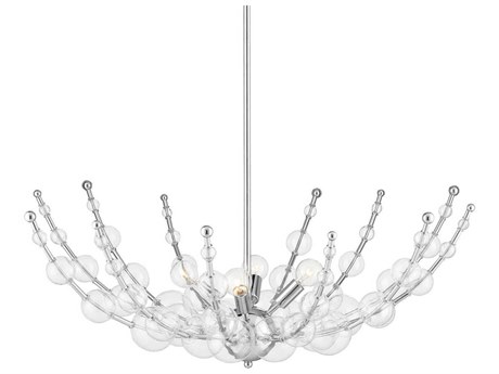 Currey & Company Abberton 4-Light Polished Nickel Glass Globe Pendant