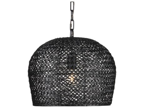 Currey & Company Piero 1-Light Satin Black Bowl Mini Pendant