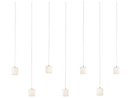 Currey & Company Dove 7-Light White silver Drum Tiered Island Pendant