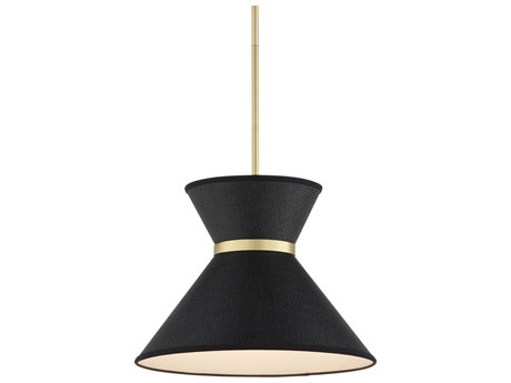 Currey & Company Avignon 1-Light Black Polished Brass Pendant