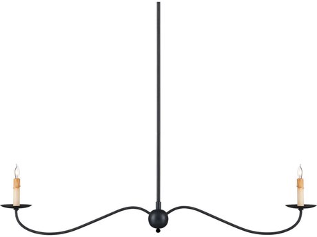 Currey & Company Saxon 2-Light Zanzibar Black Island Pendant