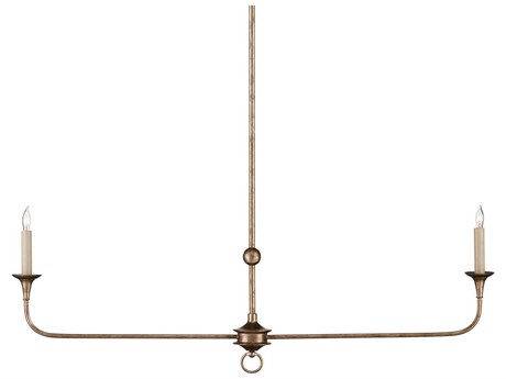 Currey & Company Nottaway 2-Light Pyrite Bronze Island Pendant