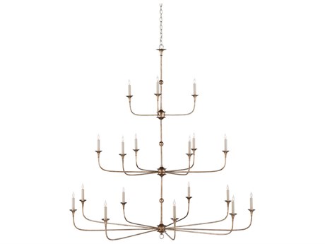 Currey & Company Nottaway 18-Light Pyrite Bronze Candelabra Tiered Chandelier