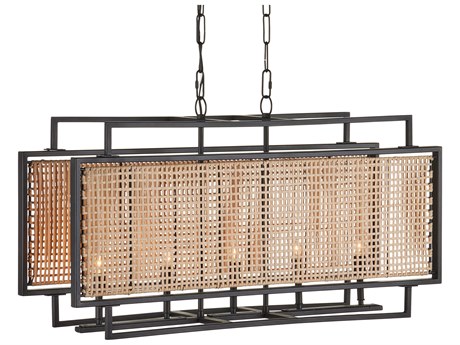 Currey & Company Boswell 5-Light Natural Black Island Pendant