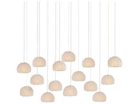 Currey & Company Virtu 15-Light Natural Silver White Dome Island Pendant
