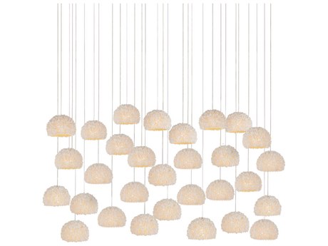 Currey & Company Virtu 30-Light Natural Silver White Dome Island Pendant