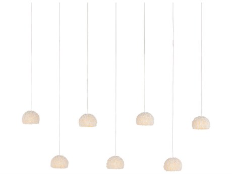 Currey & Company Virtu 7-Light Natural Silver White Dome Round Island Pendant