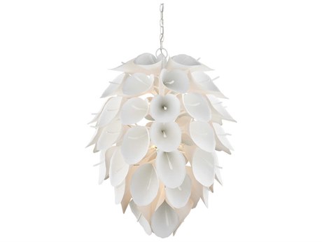 Currey & Company Diego 9-Light Gesso White Chandelier