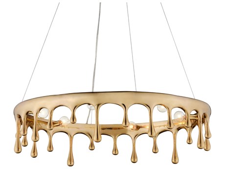 Currey & Company Liquid 6-Light Polished Brass Round Chandelier