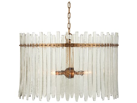 Currey & Company Electra 6-Light Clear Antique Brass Drum Chandelier