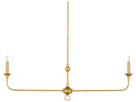 Currey & Company Nottaway 2-Light Satin Gold Island Pendant