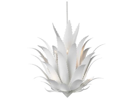Currey & Company Agave 9-Light Gesso White Chandelier