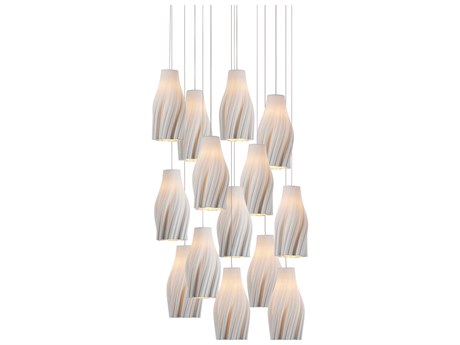 Currey & Company Posh 15-Light Textured White Pendant