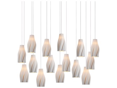 Currey & Company Posh 15-Light Textured White Island Pendant