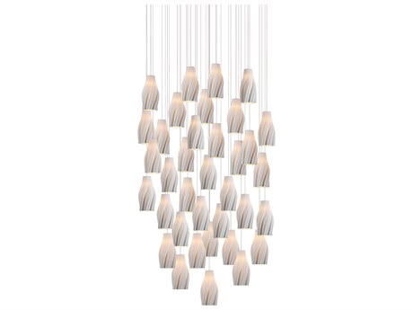 Currey & Company Posh 36-Light Textured White Pendant
