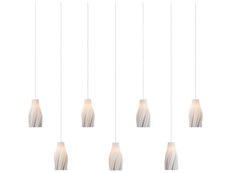 Currey & Company Posh 7-Light Textured White Island Pendant