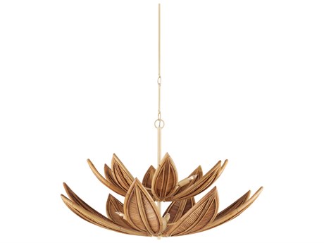 Currey & Company Cubana 8-Light Natural Coco Cream Pendant
