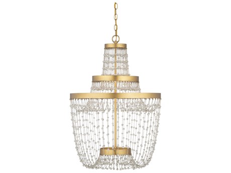 Currey & Company Mademoiselle 3-Light Contemporary Gold Chandelier