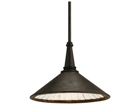 Currey & Company Manuscript 1-Light Jerry Pair Black Glass Pendant