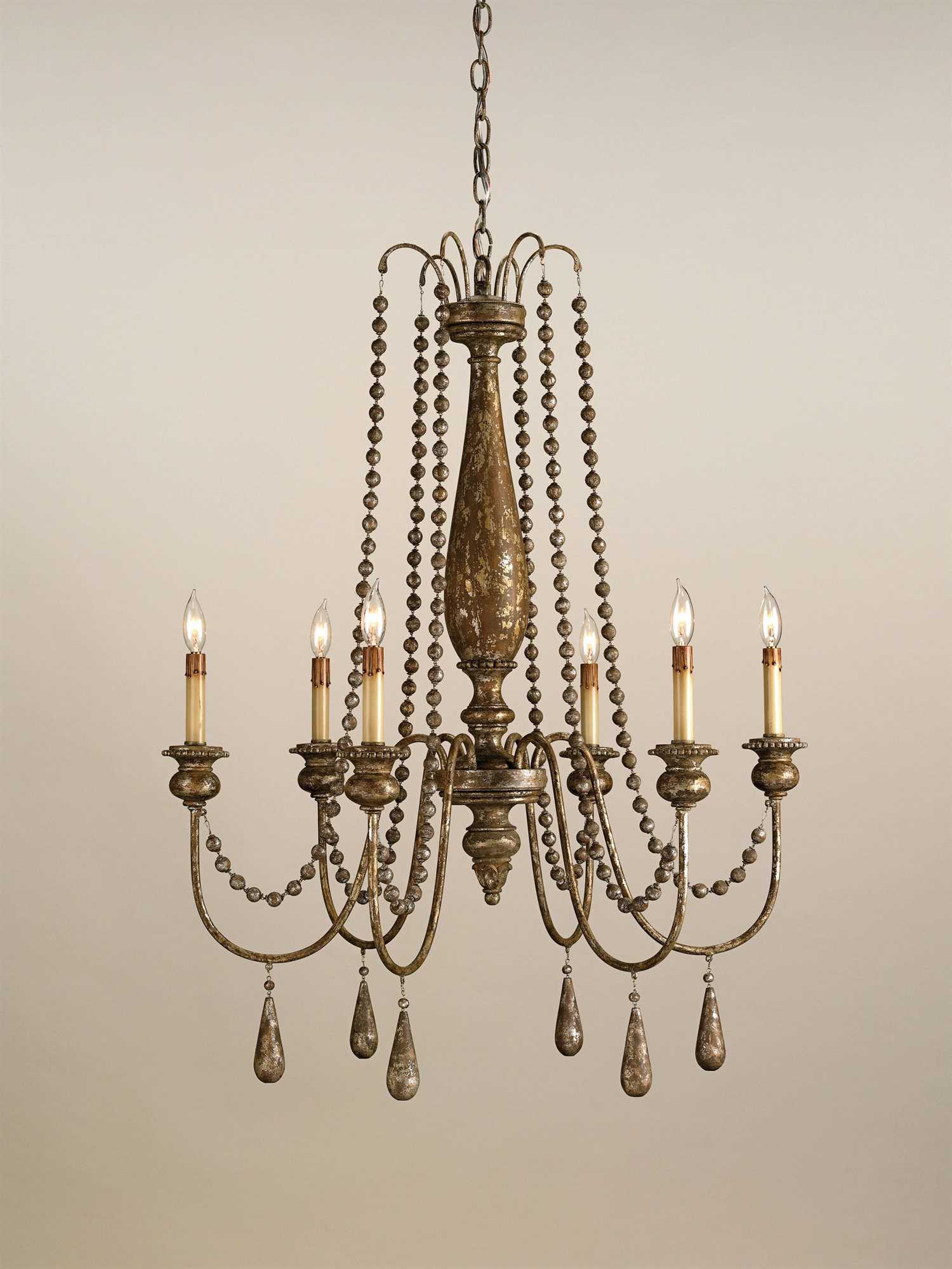 Currey & Company Eminence Silver SixLight 30'' Wide Chandelier CY9254