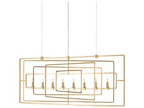 Currey & Company Metro Contemporary Gold Leaf Island Pendant