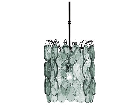 Currey & Company Airlie 1-Light Satin Black Glass Cylinder Pendant
