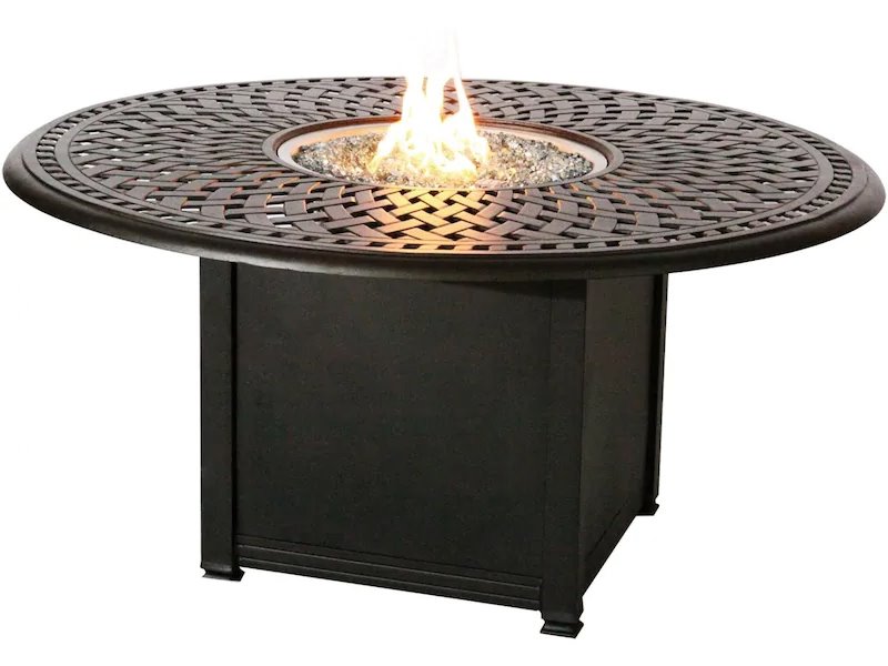 round propane fire pit table