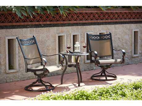 Darlee Outdoor Living Mountain View Cast Aluminum 3-Piece Set with 24 Inch Round End Table / Ice Bucket Insert in Antique Bronze