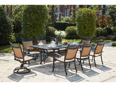 Darlee Outdoor Living Mountain View Cast Aluminum 9- Piece Dining Set with 92 x 42 Rectangular in Antique Bronze
