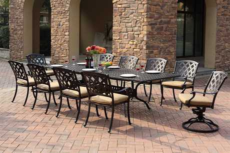 Darlee Ocean View Antique Bronze Cast Aluminum Outdoor Patio Dining Set