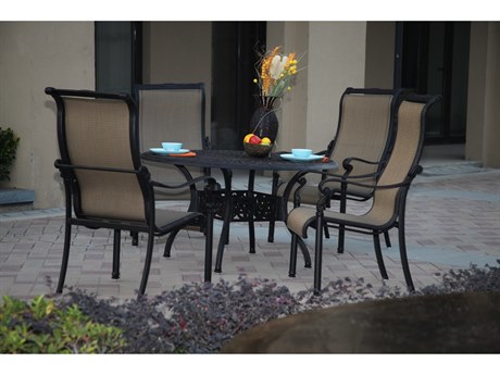 Darlee Outdoor Living Monterey Cast Aluminum 5-Piece Dining Set with 48'' Round Dining Table