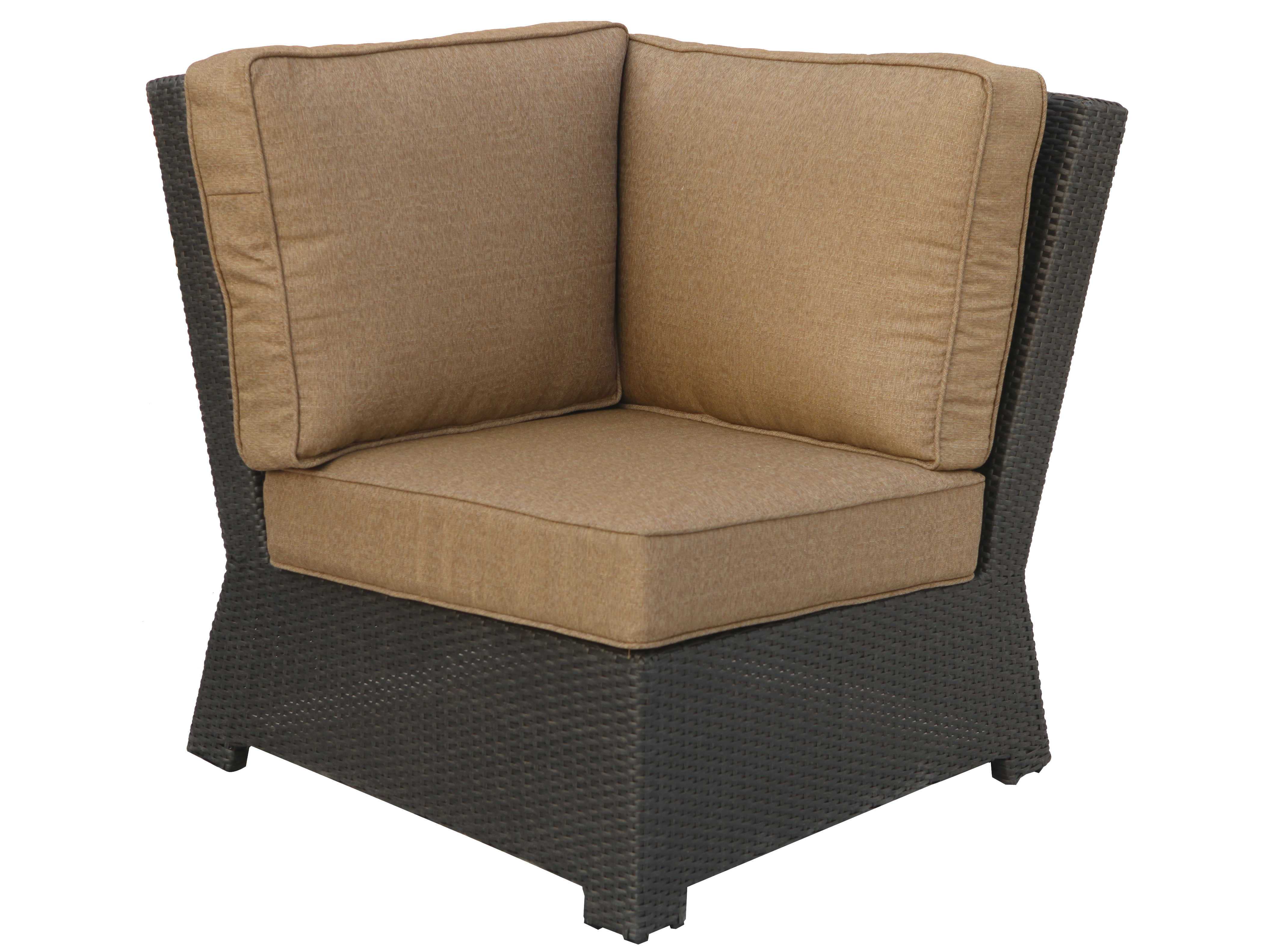 Darlee Outdoor Living Vienna Wicker Espresso Sectional Corner Touch To Zoom