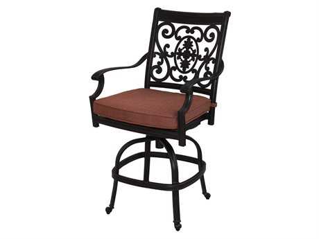 Darlee Outdoor Living St. Cruz Cast Aluminum Antique Bronze Swivel Counter Height Stool