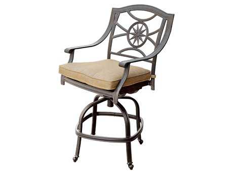 Darlee Outdoor Living Ten Star Cast Aluminum Antique Bronze Swivel Counter Height Stool