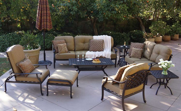 Darlee Outdoor Living Standard Nassau Cast Aluminum Antique Bronze Lounge Set In Antique Bronze Dl603