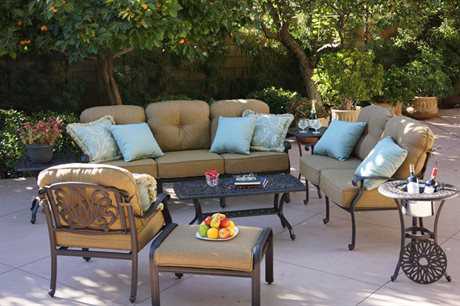 Darlee Outdoor Living Elisabeth Cast Aluminum Antique Bronze Lounge Set