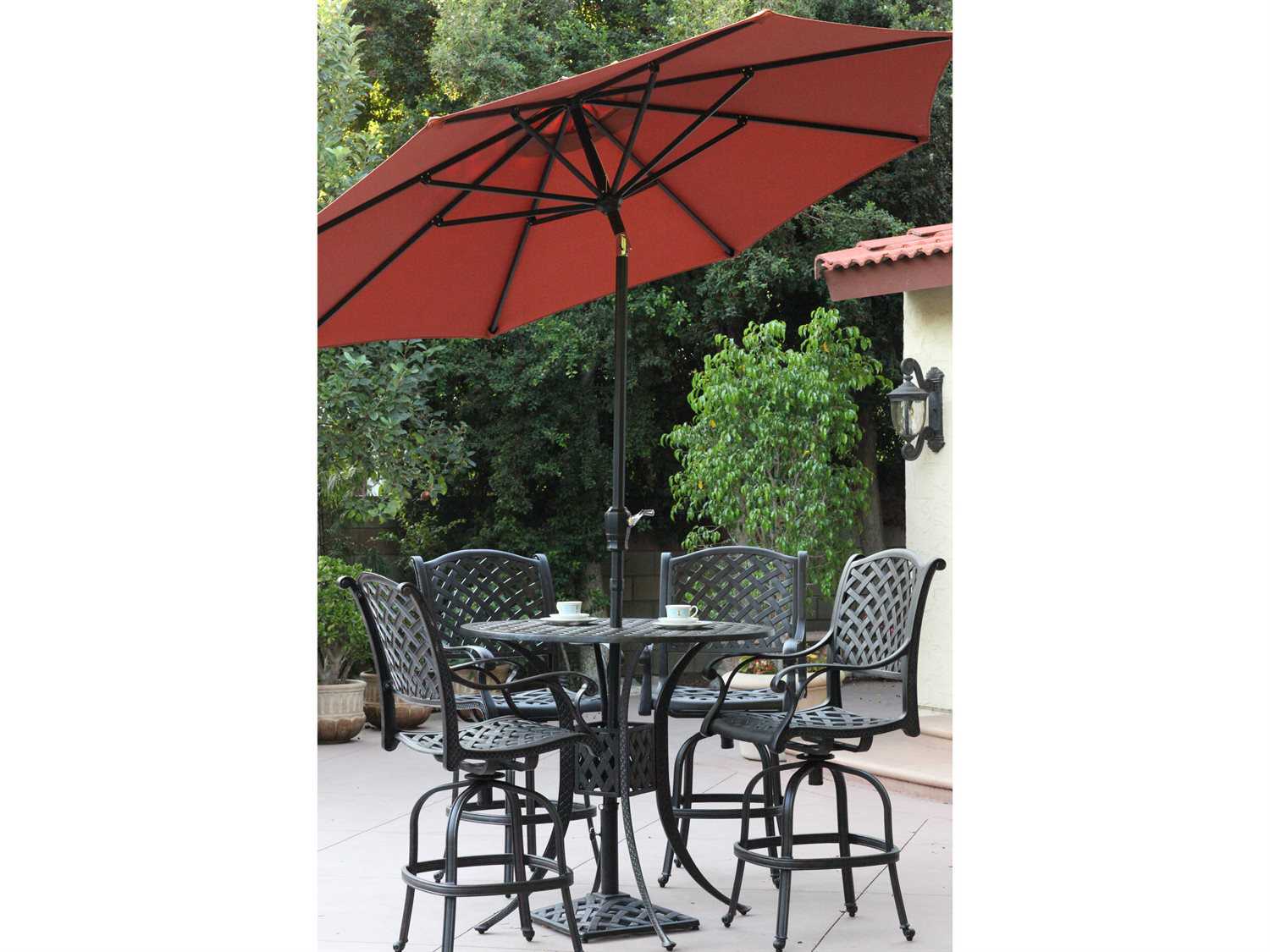 Darlee Outdoor Living Umbrellas CastAluminum Antique Bronze 9' Auto