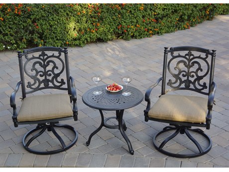 Darlee Outdoor Living Santa Barbara Cast Aluminum Antique Bronze 3 Piece Lounge Set