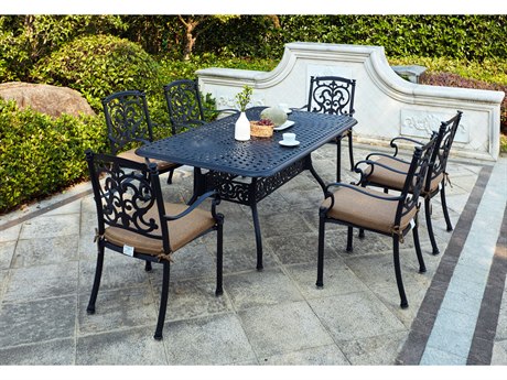 Darlee Ocean View Antique Bronze Cast Aluminum Dining Set ...