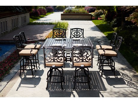 Darlee Outdoor Living Santa Barbara Cast Aluminum Antique Bronze 9 Piece Counter Set