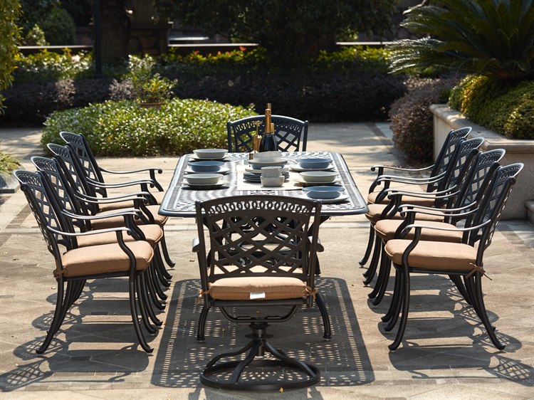 Darlee Outdoor Living Sedona Cast Aluminum Antique Bronze 11 Piece Dining Set N201030 11pc 60le