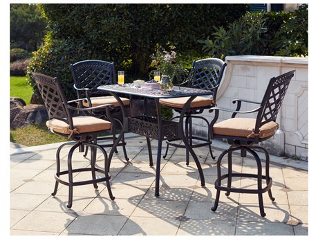 Darlee Outdoor Living Sedona Cast Aluminum Antique Bronze 5 Piece Counter Set