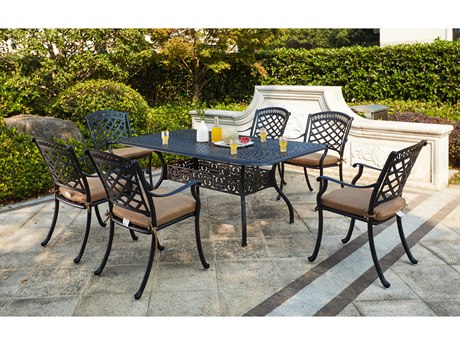 Darlee Outdoor Living Sedona Cast Aluminum Antique Bronze 7 Piece Dining Set